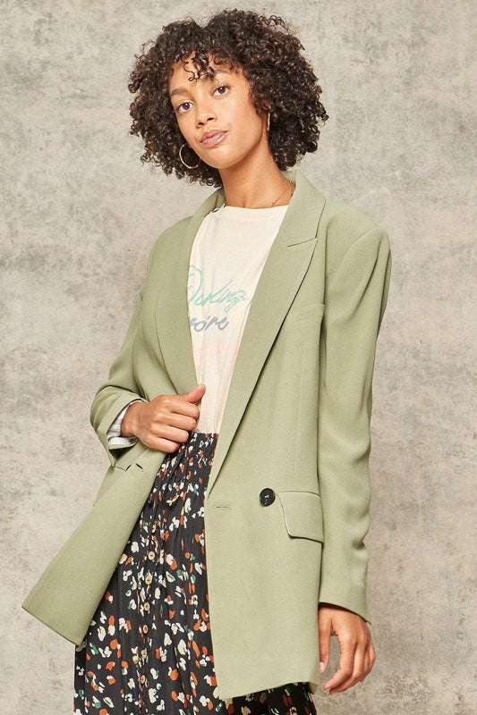 A Solid Woven Blazer Jacket - It's a Girly Place