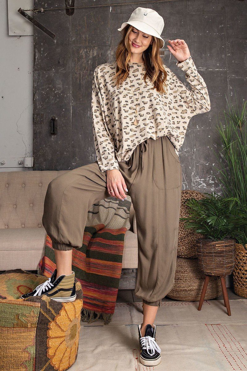Leopard Printed Garment Dye Loose Fit Knit Top - It's a Girly Place