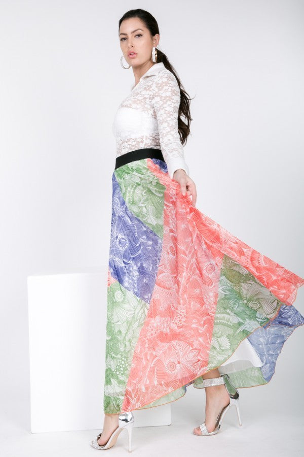 Color Block Pleated Maxi Skirt - It's a Girly Place