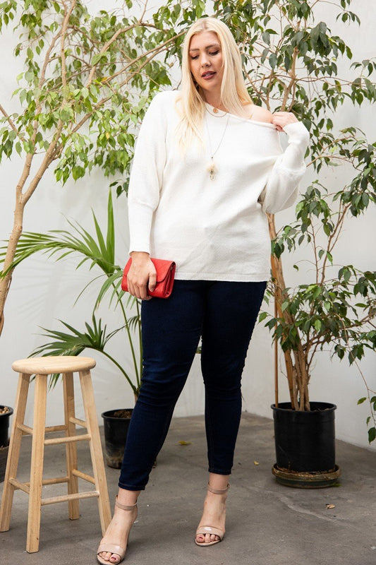Round Neck Long Sleeve Solid Sweater - It's a Girly Place
