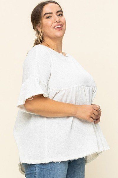 Solid French Pullover Terry Woven Top - It's a Girly Place