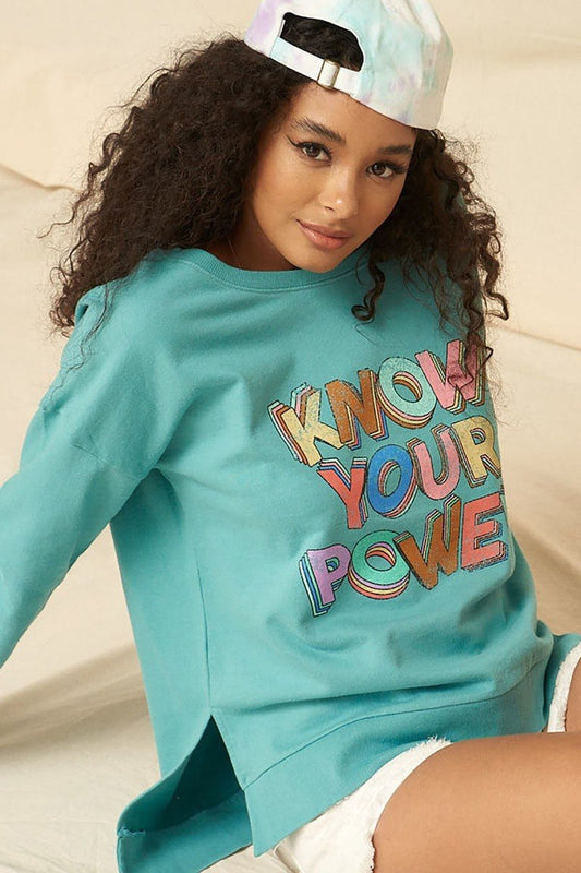 A Mineral Washed French Terry Graphic Sweatshirt - It's a Girly Place