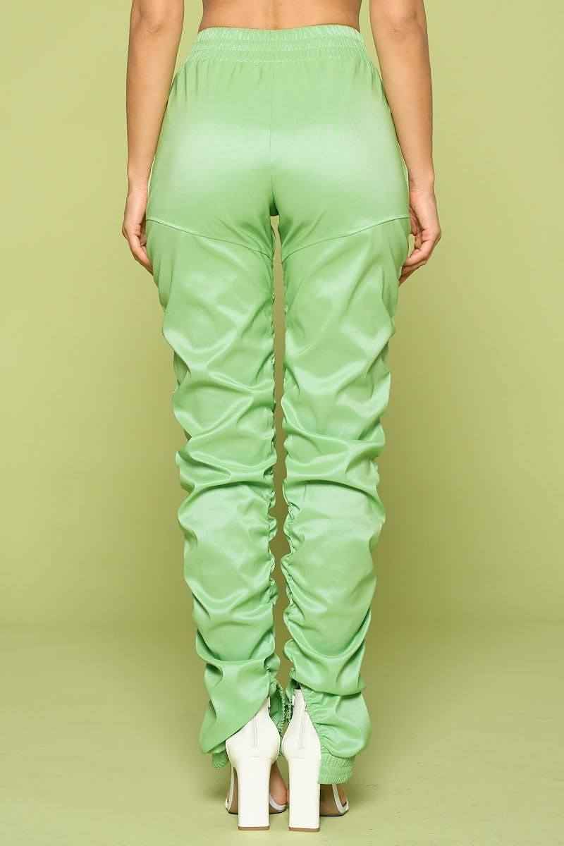 Leather Pu Ruched Pants