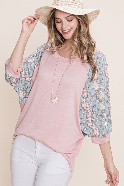 Solid French Terry Fashion Top - It's a Girly Place