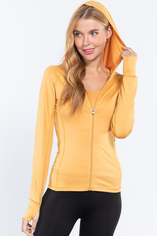 Long Slv Hoodie Workout Track Jacket - It's a Girly Place