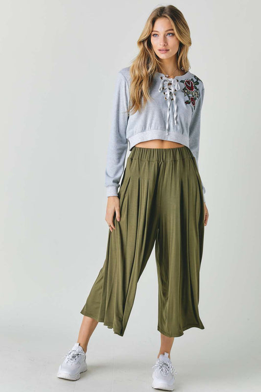Floral Embroidered Cropped Sweatshirt - It's a Girly Place