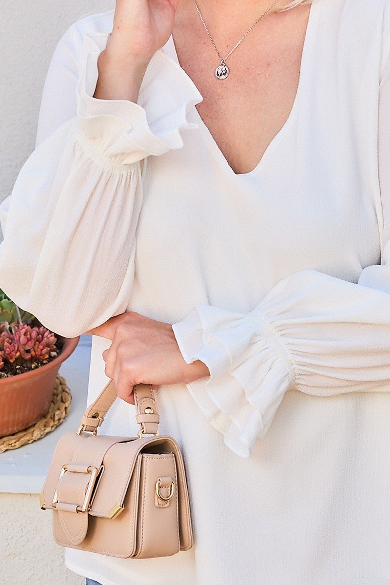 V Neck Tier Ruffle Sleeve Top - It's a Girly Place