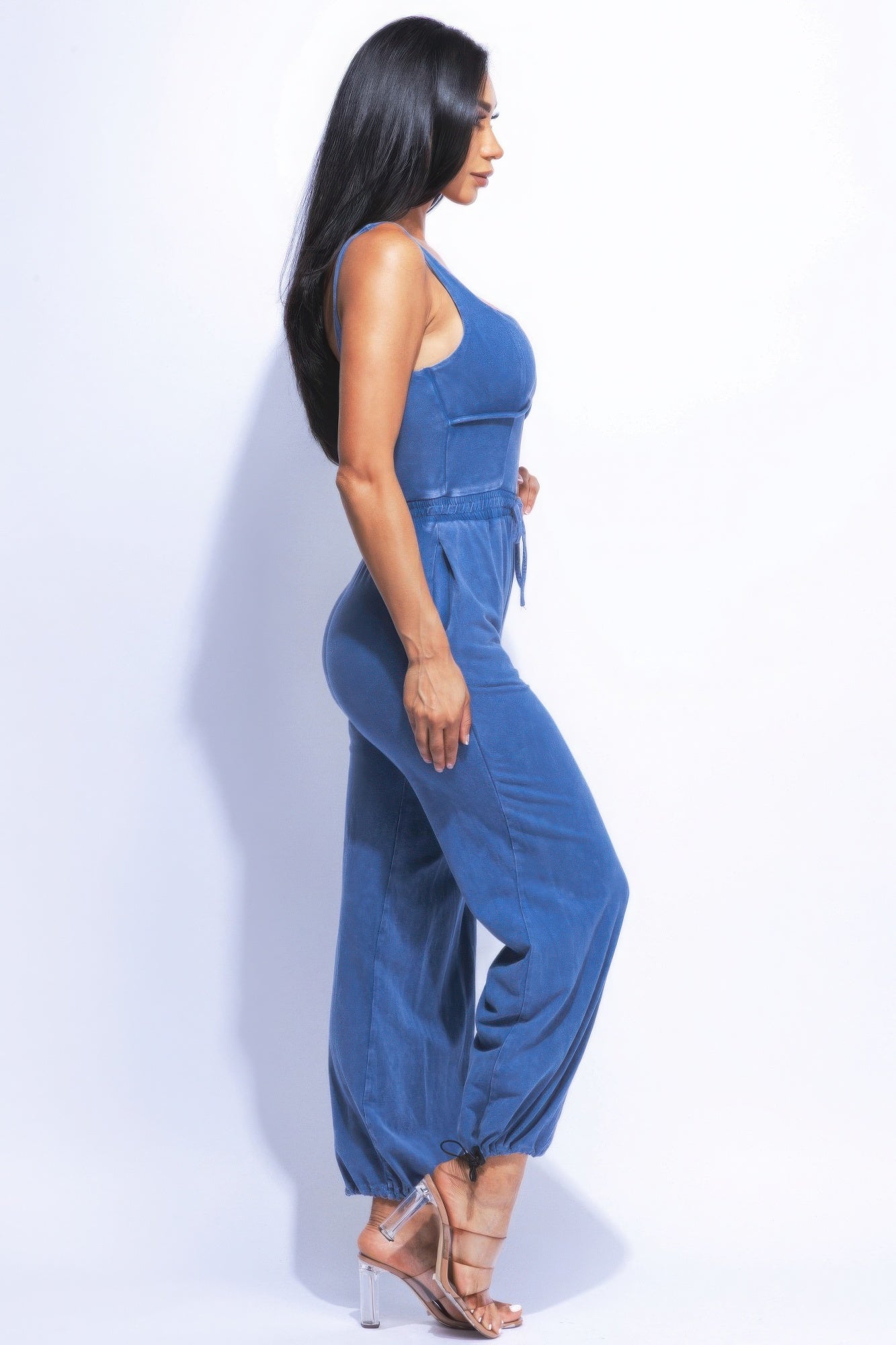 Washed Jumpsuit With Adjustable Ankle - It's a Girly Place