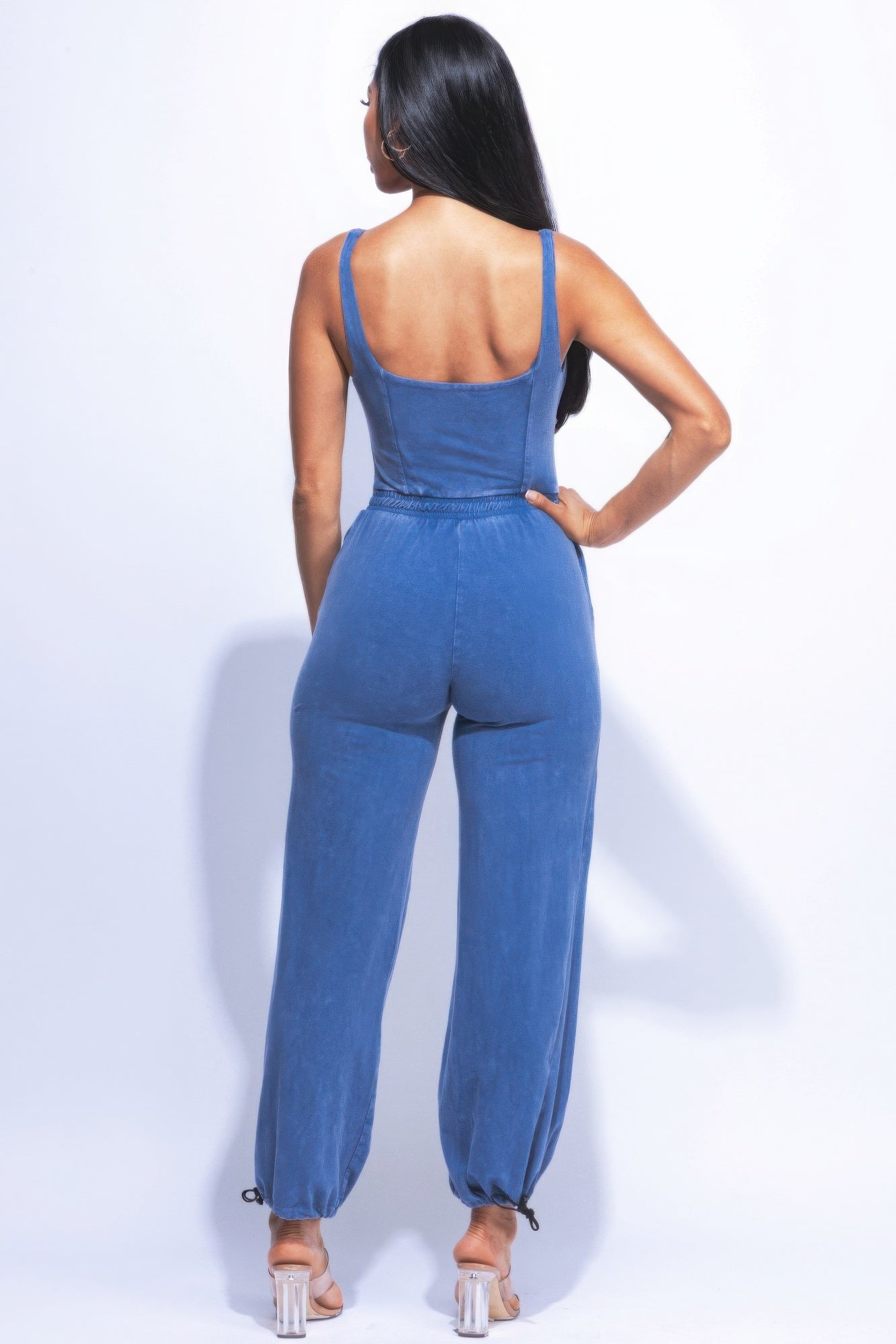 Washed Jumpsuit With Adjustable Ankle - It's a Girly Place