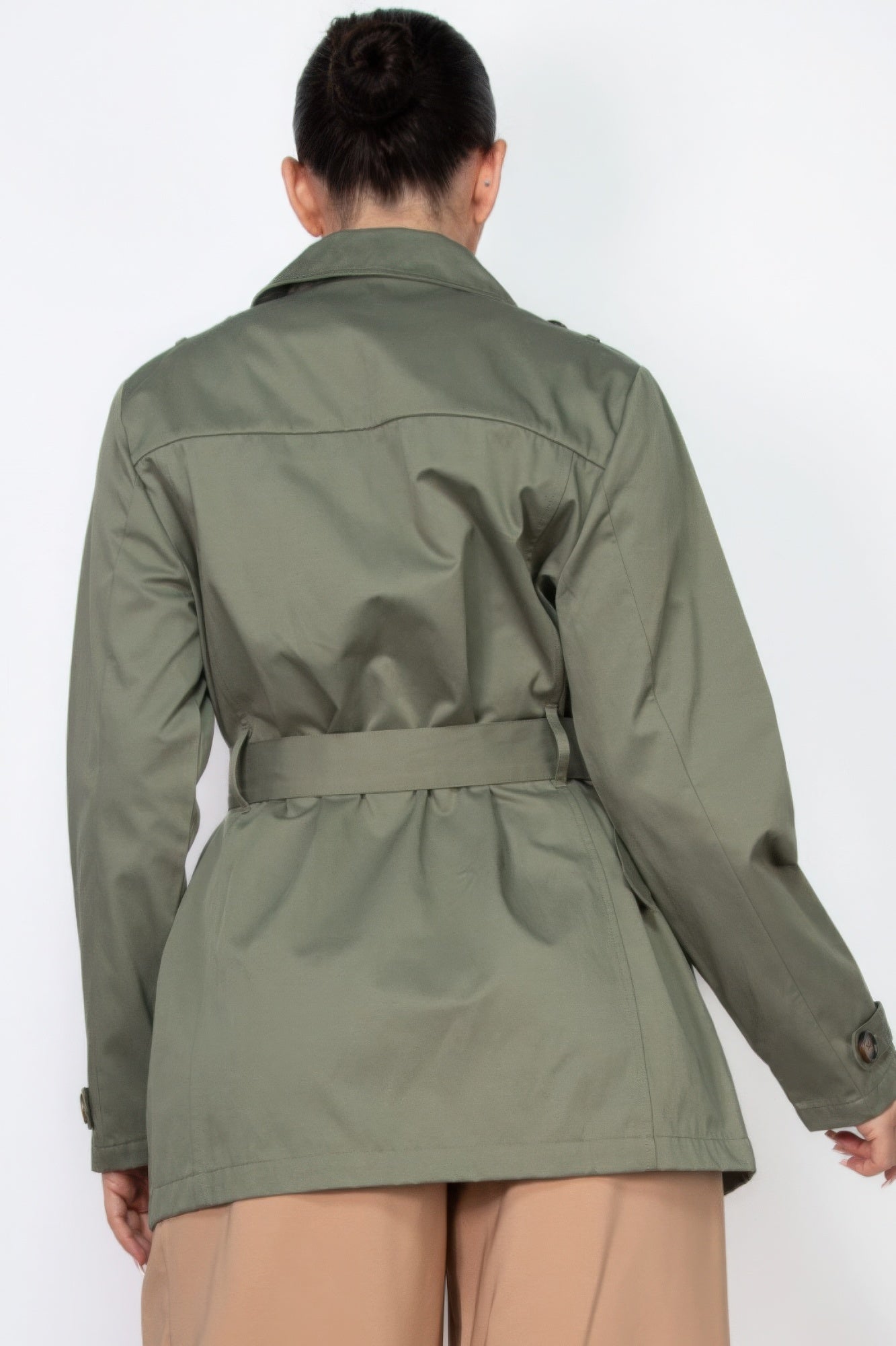 Double-breasted Notch Belted Coat - It's a Girly Place
