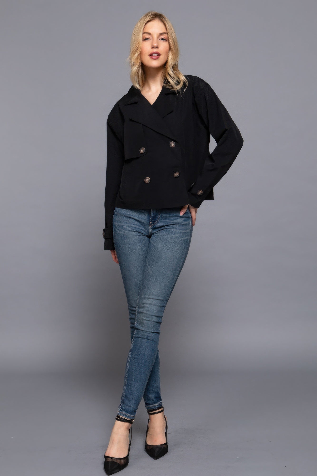 Double Breasted Short Trench Jacket - It's a Girly Place