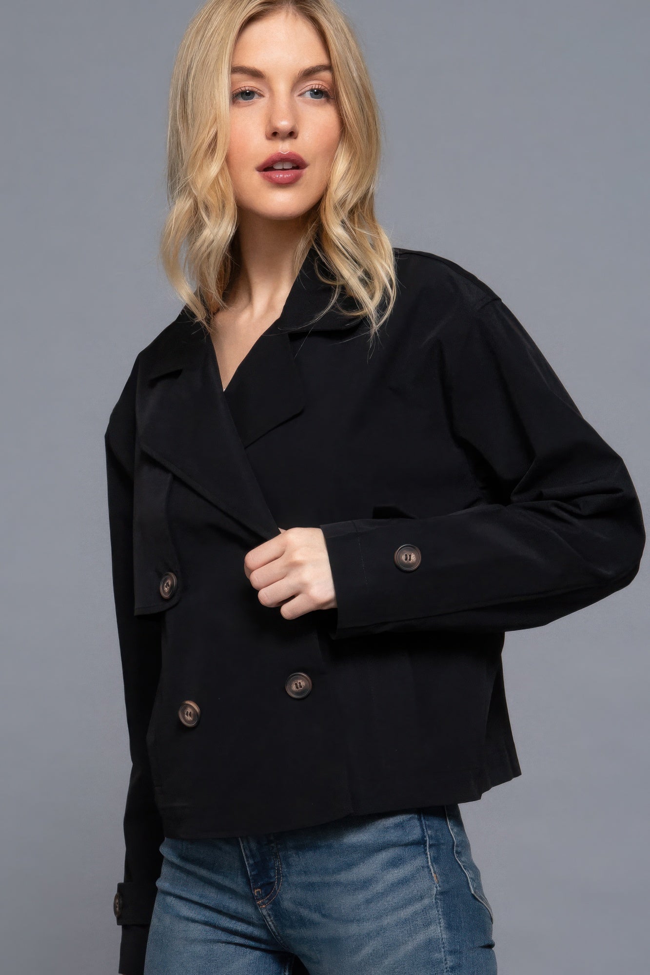 Double Breasted Short Trench Jacket - It's a Girly Place