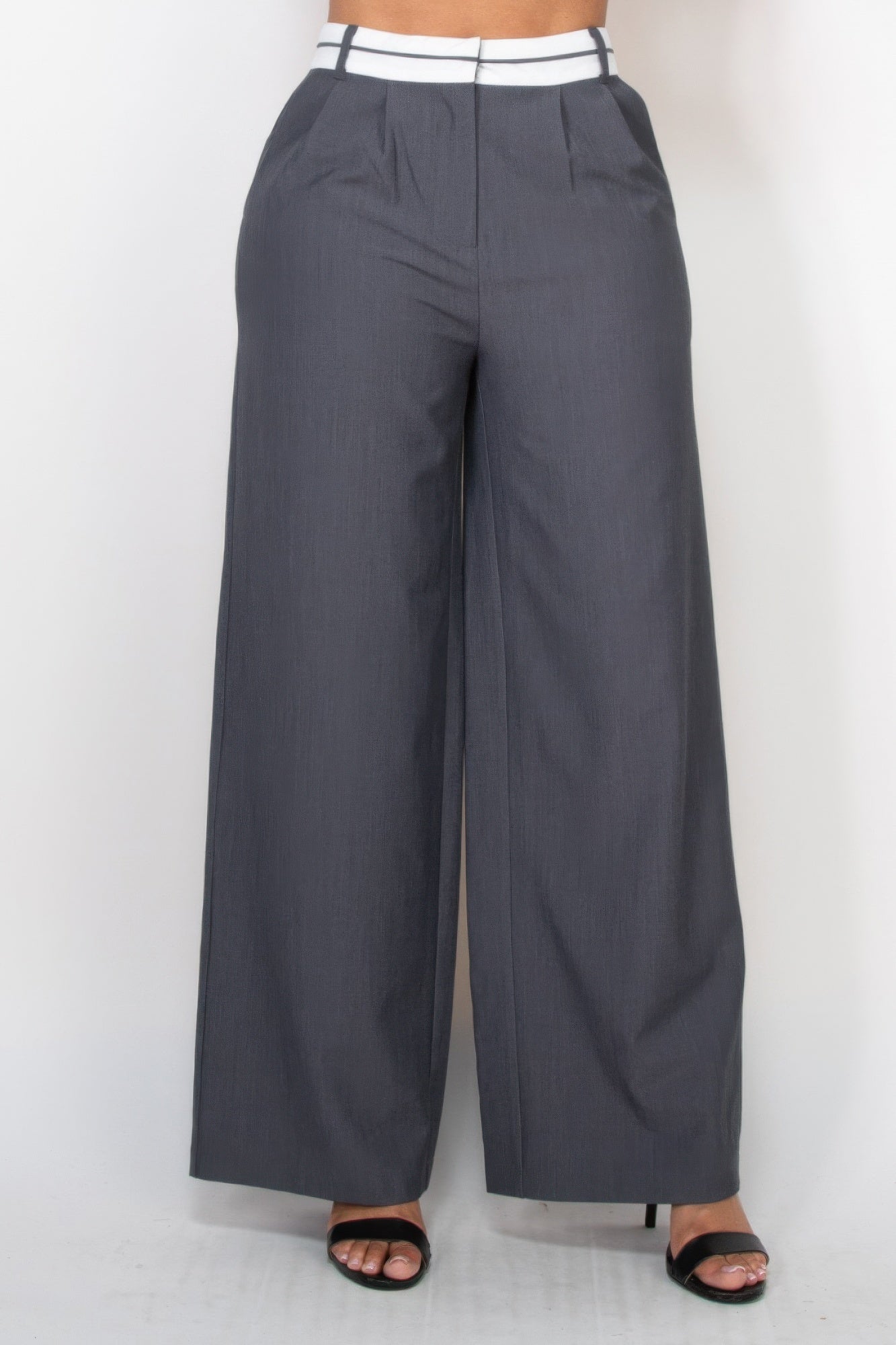 Pleated Double Waistband Pants - It's a Girly Place