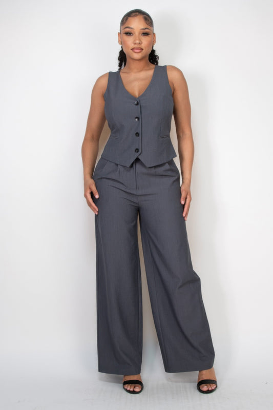 Pleated Double Waistband Pants - It's a Girly Place
