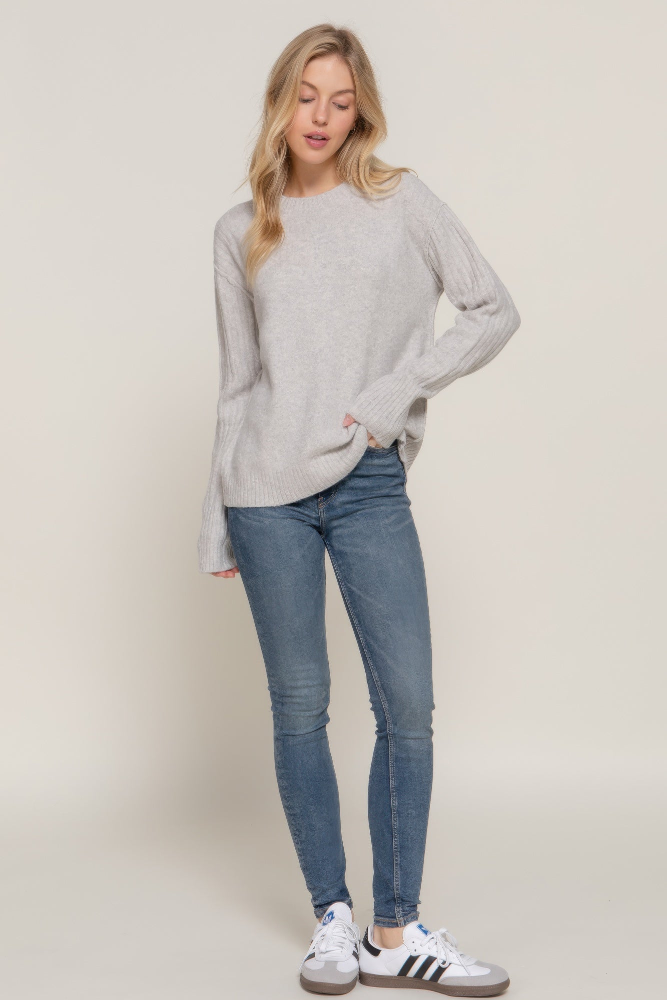 Long Slv Mock Neck Raised Seam Sweater - It's a Girly Place