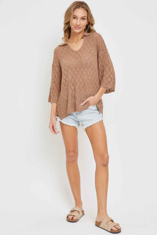Pointelle Knit Top