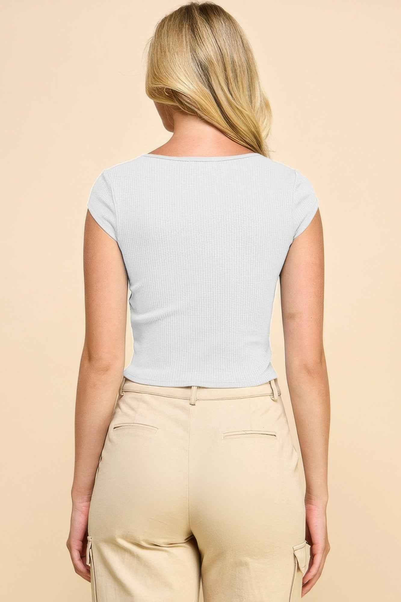 Square Neck Cap Sleeve Top