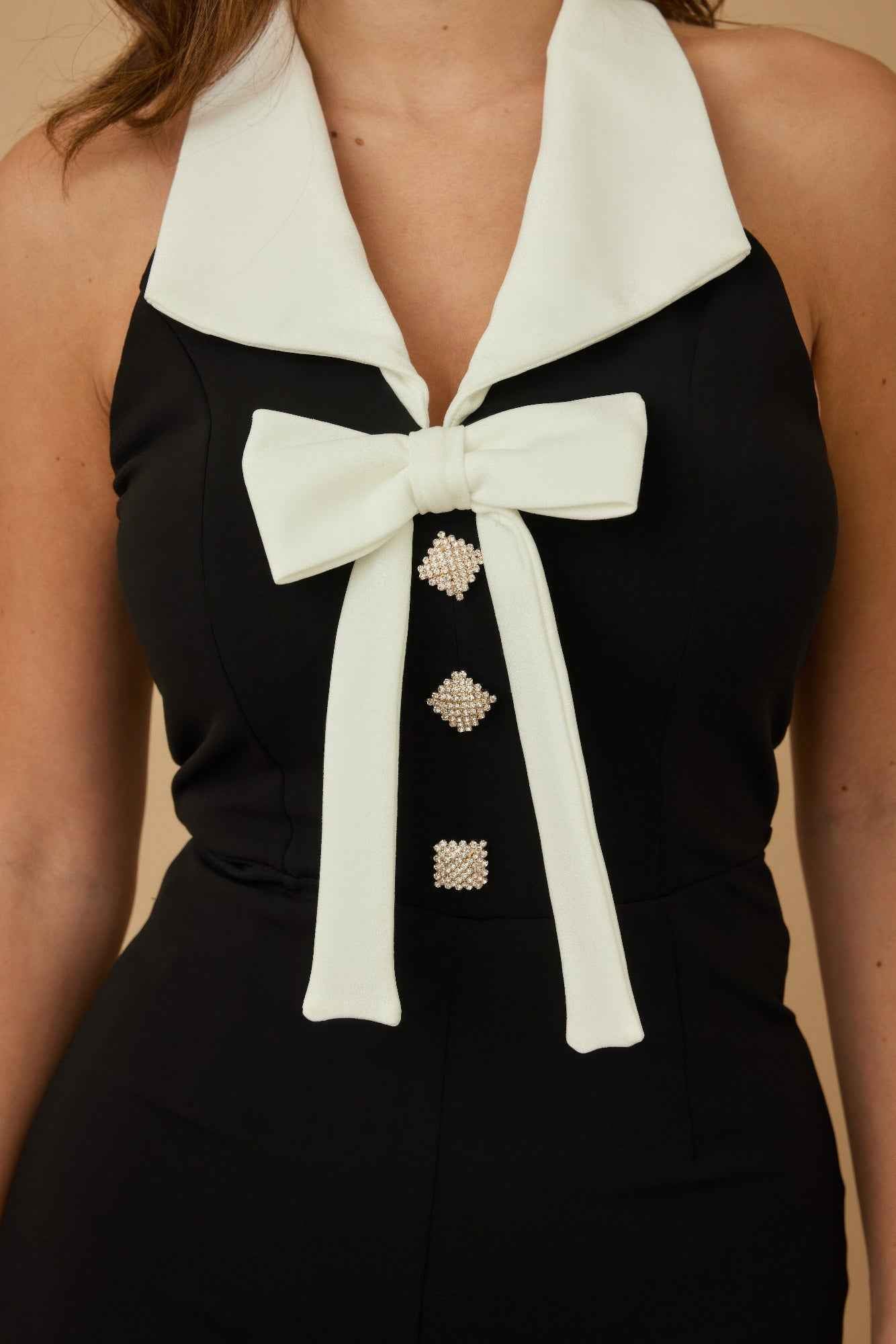 Fashion Jumpsuit With Bow