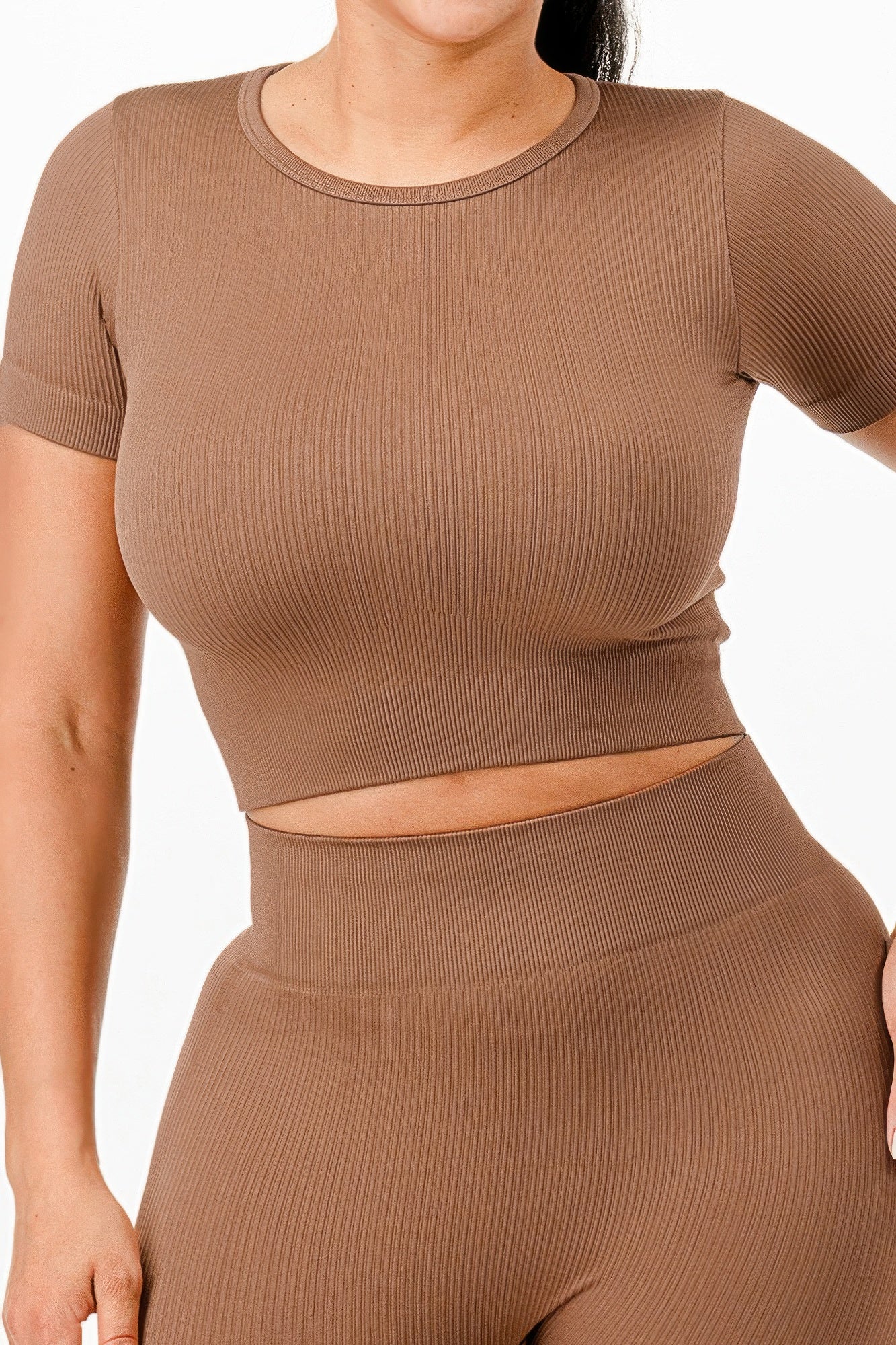 Ribbed Seamless T-shirt And Leggings Set - It's a Girly Place