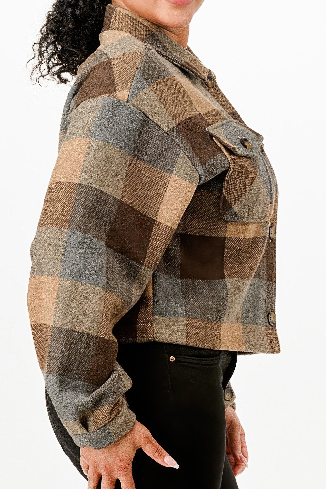 Cropped Flannel Jacket - It's a Girly Place