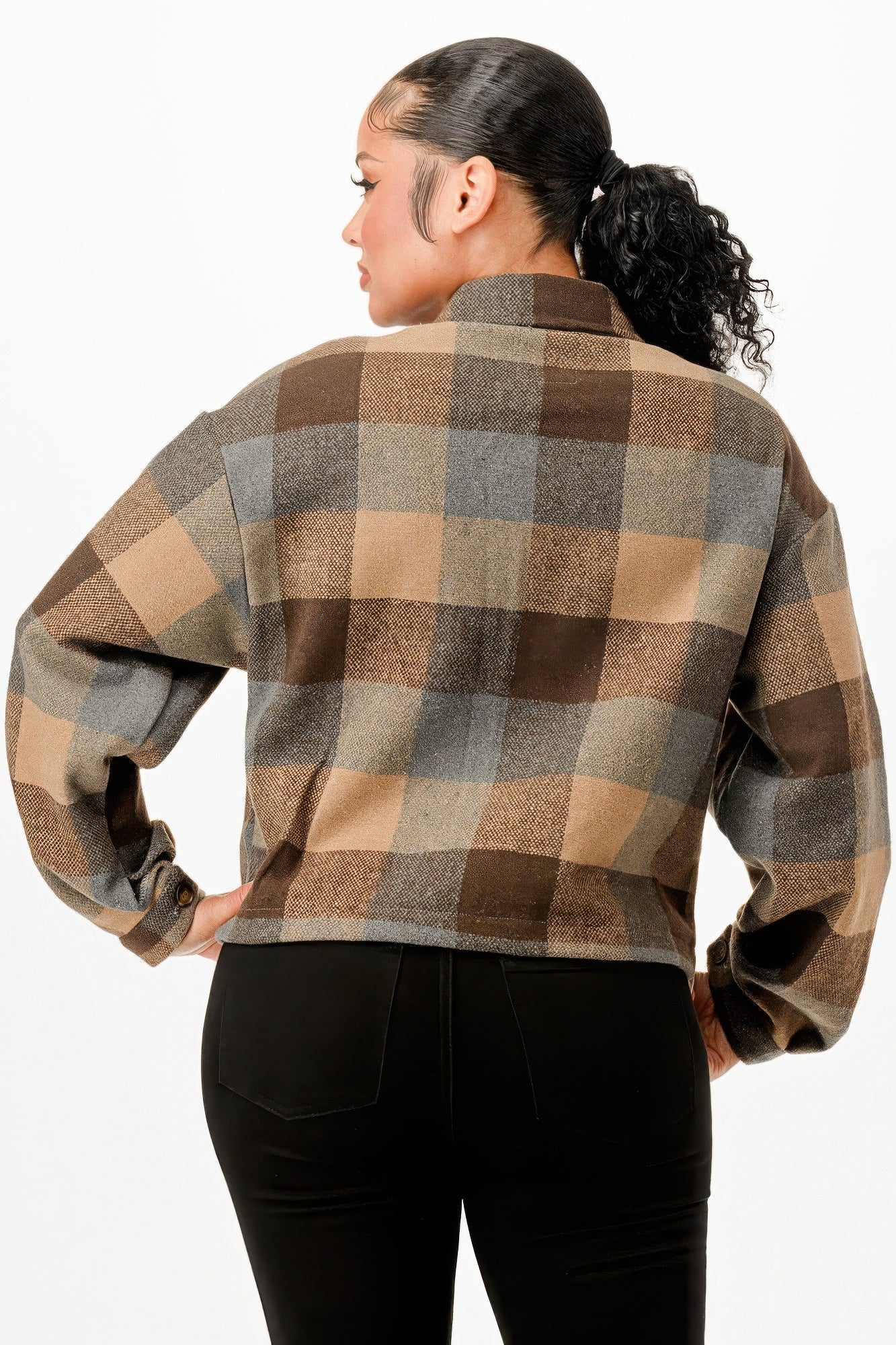 Cropped Flannel Jacket - It's a Girly Place
