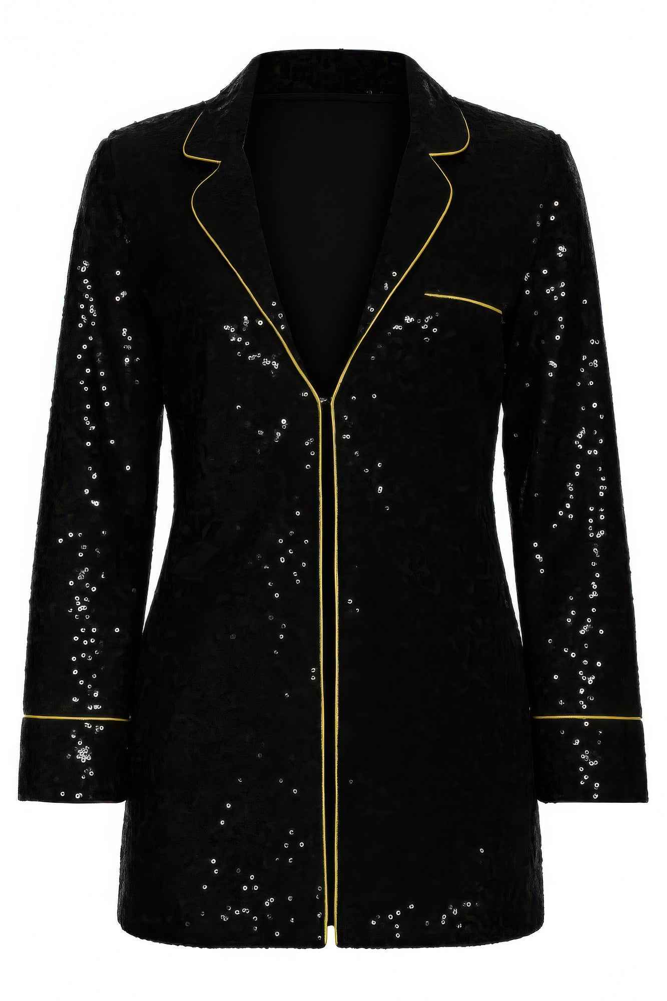 Sequin Collared Two Piece Set