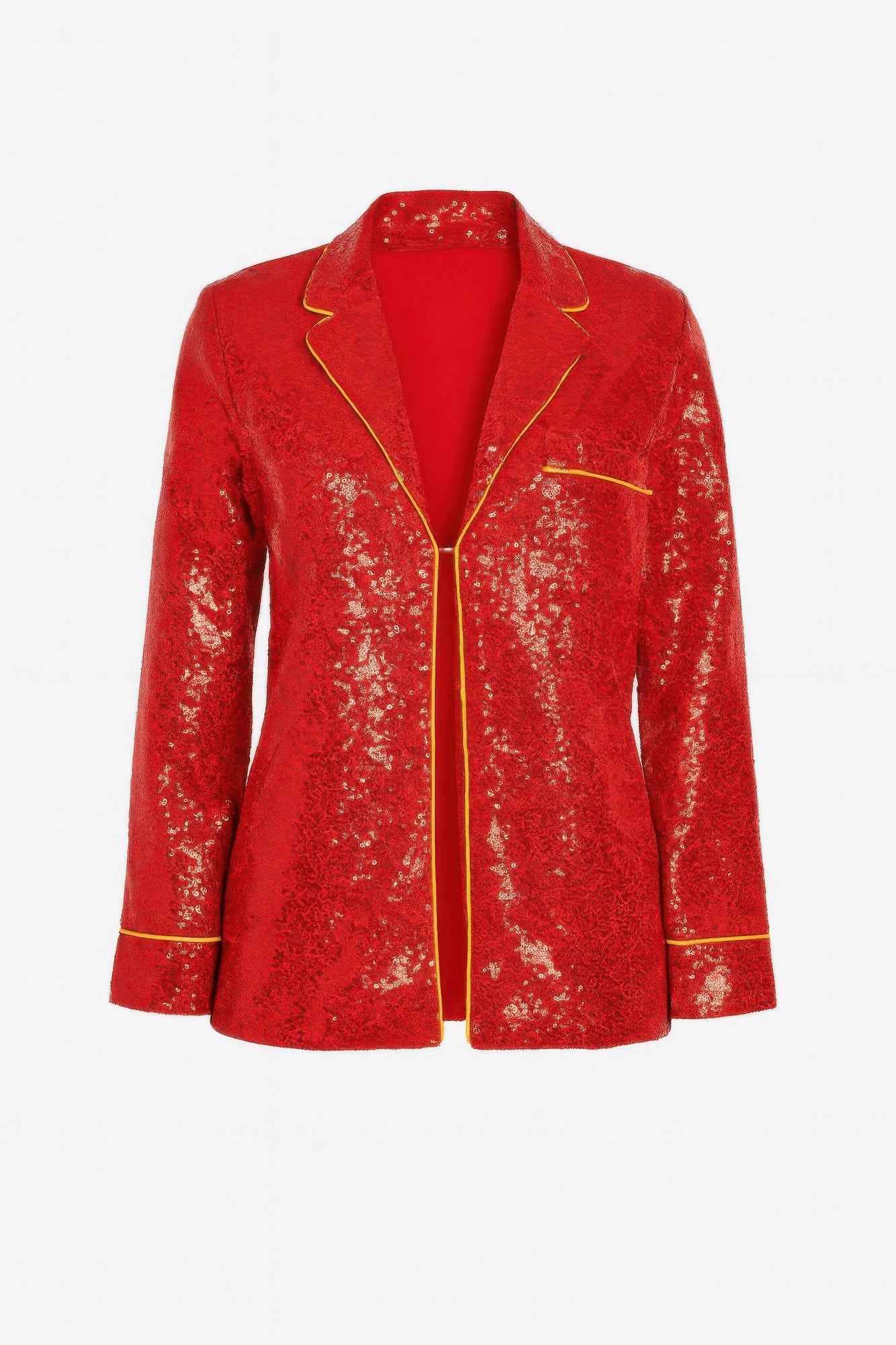 Sequin Collared Two Piece Set