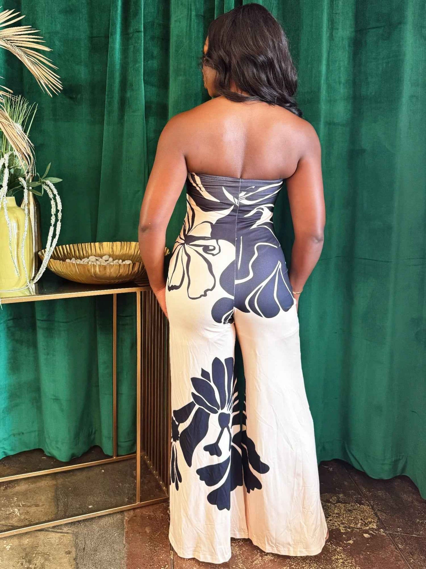 Midnight Bloom Halter Jumpsuit