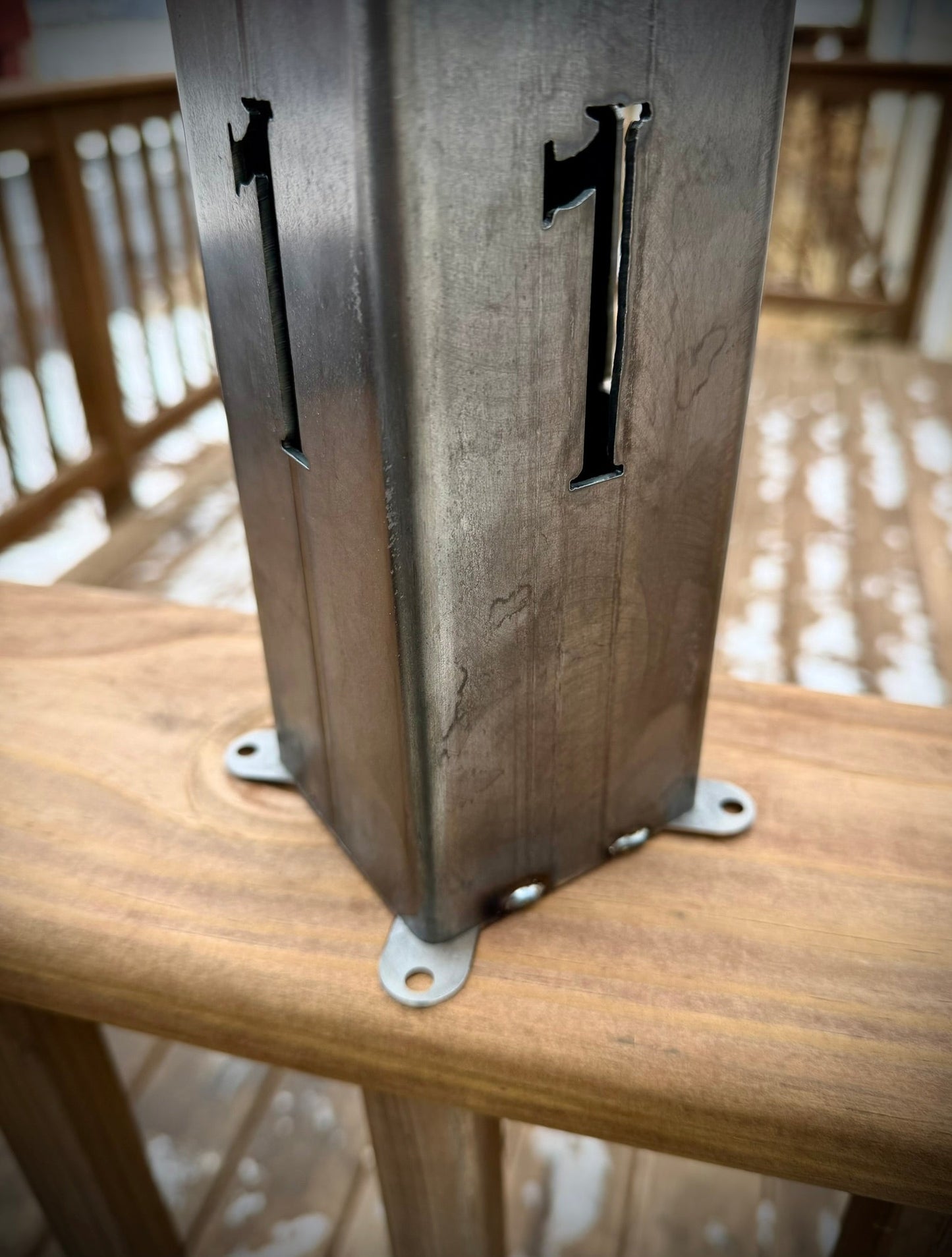 Home Address Solar Pillar Light - Steel