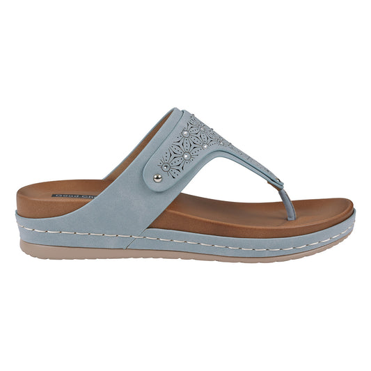 Women's Tani Royal Blue Thong Wedge Sandals
