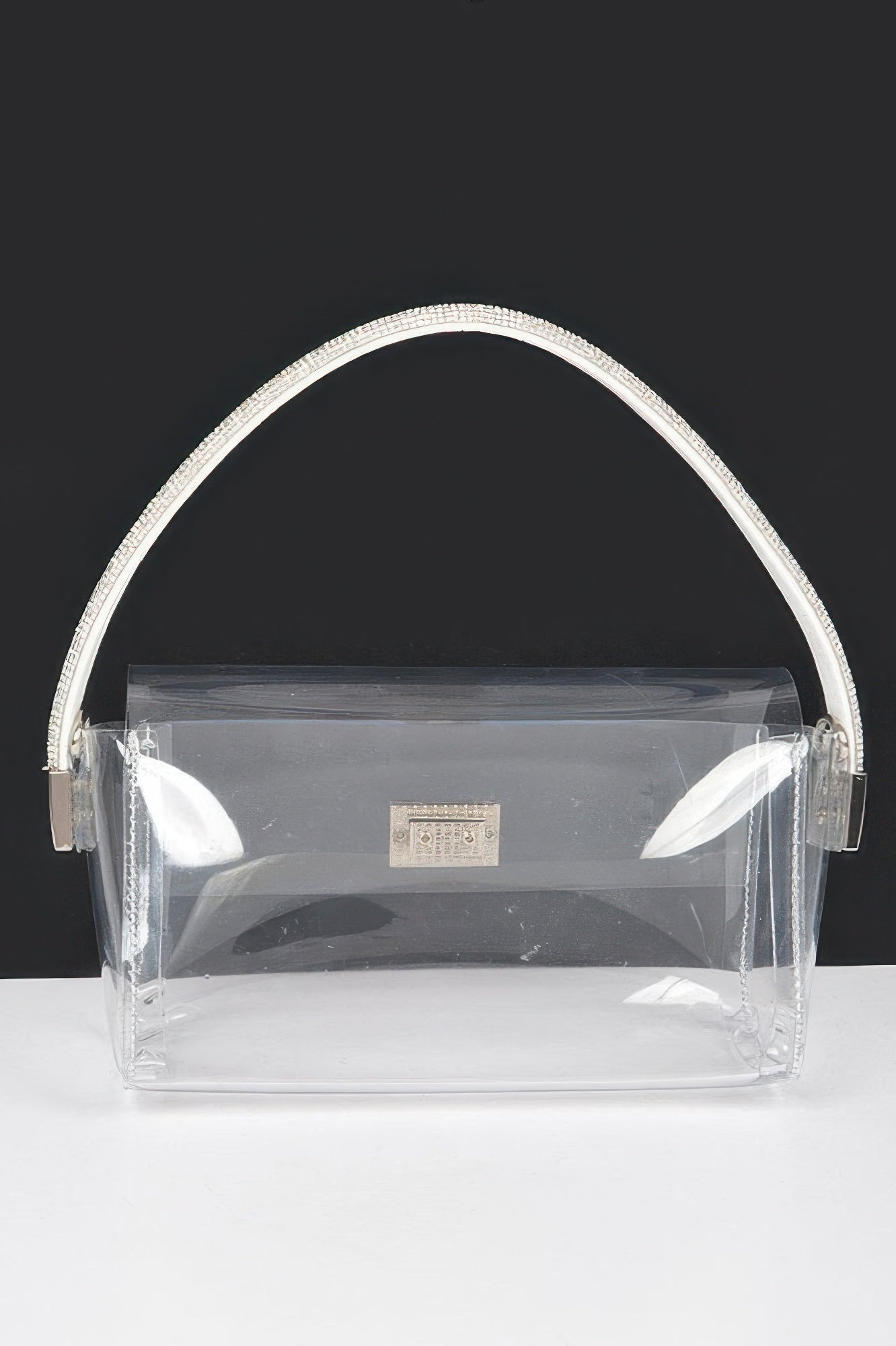 Transparent Rhinestone Top Handle Flap Bag - It's a Girly Place