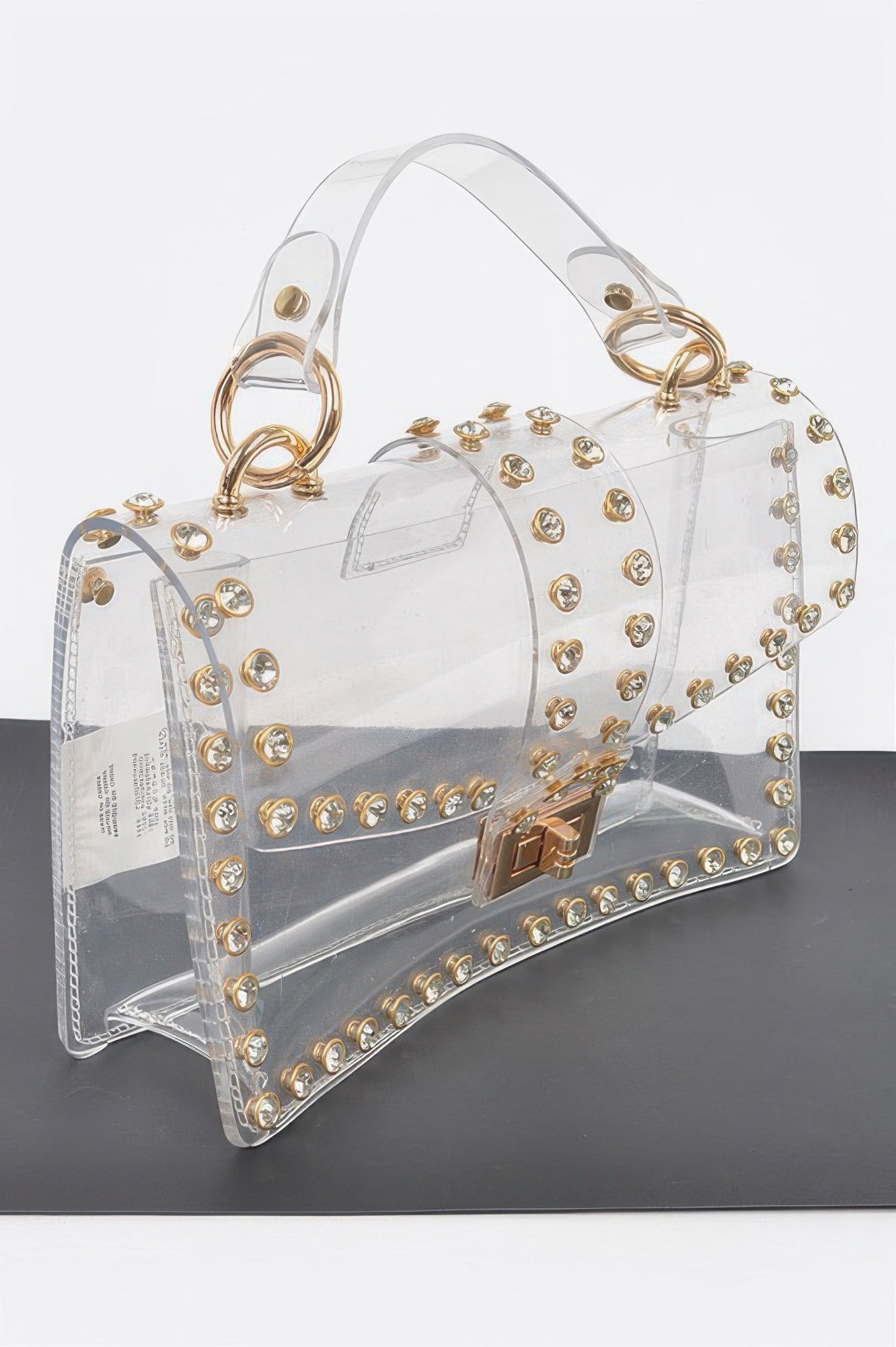Rhinestone Studded Transparent Crossbody Bag - It's a Girly Place