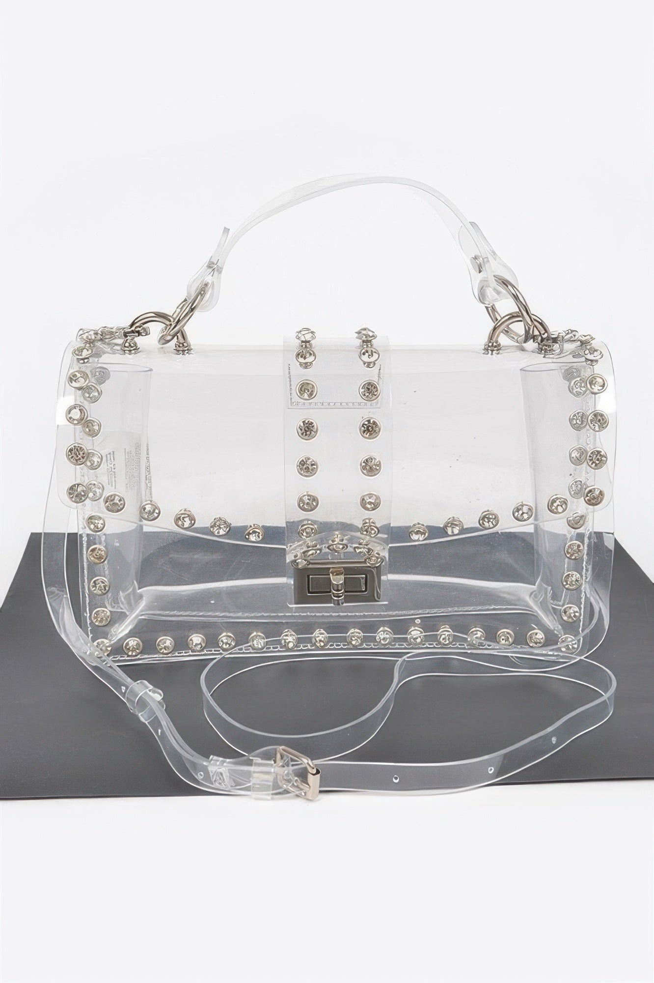 Rhinestone Studded Transparent Crossbody Bag - It's a Girly Place