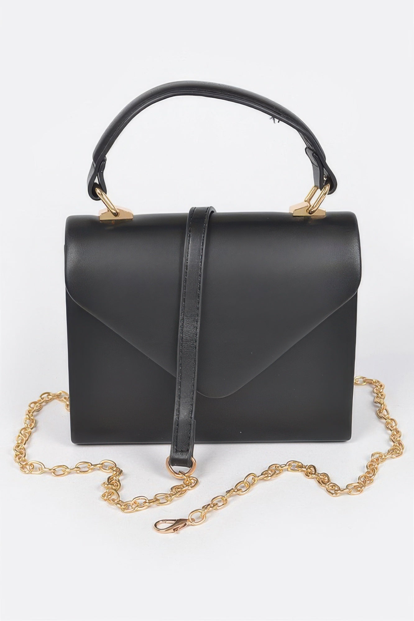 Faux Leather Simple Handle Clutch - It's a Girly Place