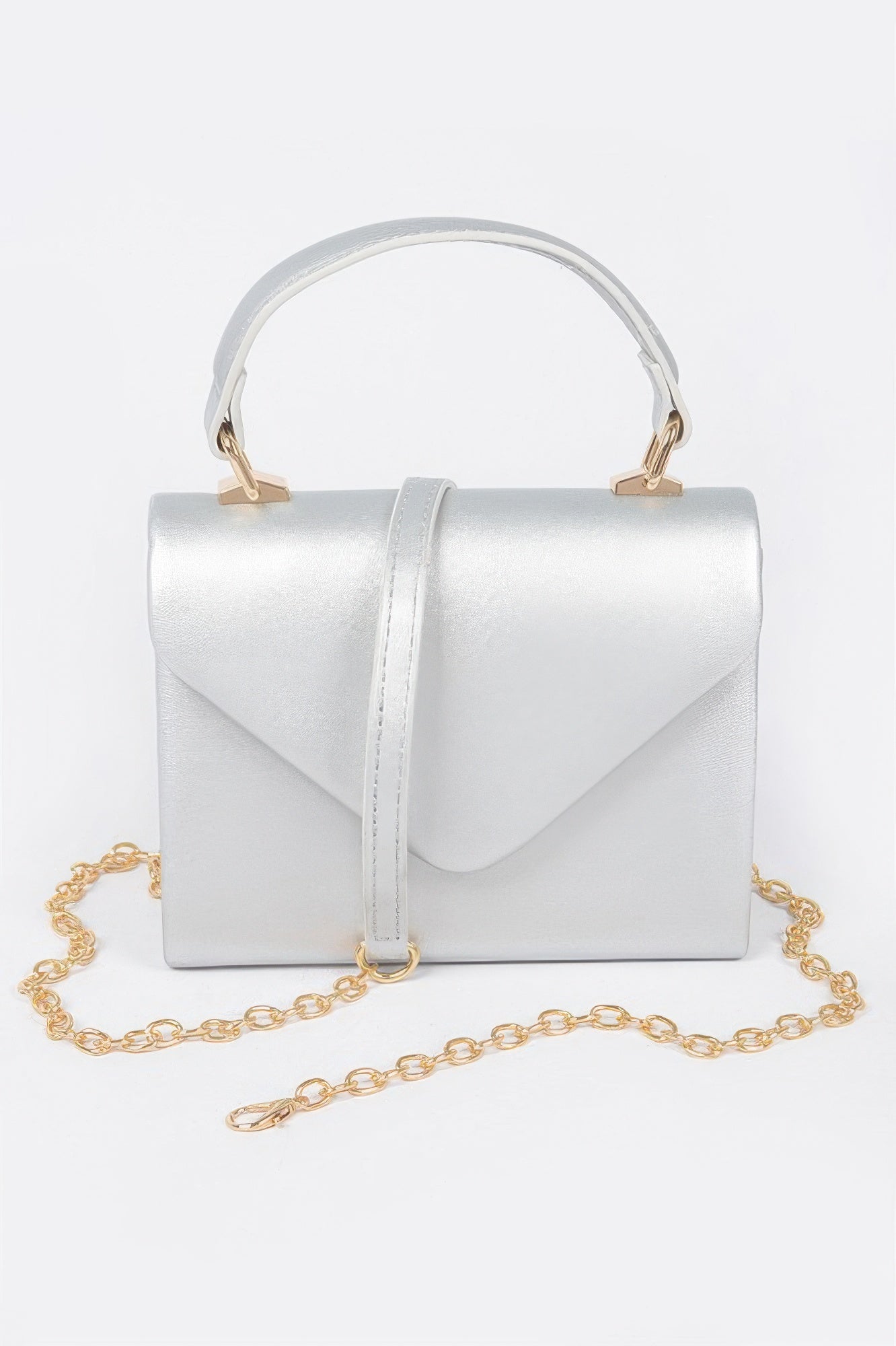 Faux Leather Simple Handle Clutch - It's a Girly Place