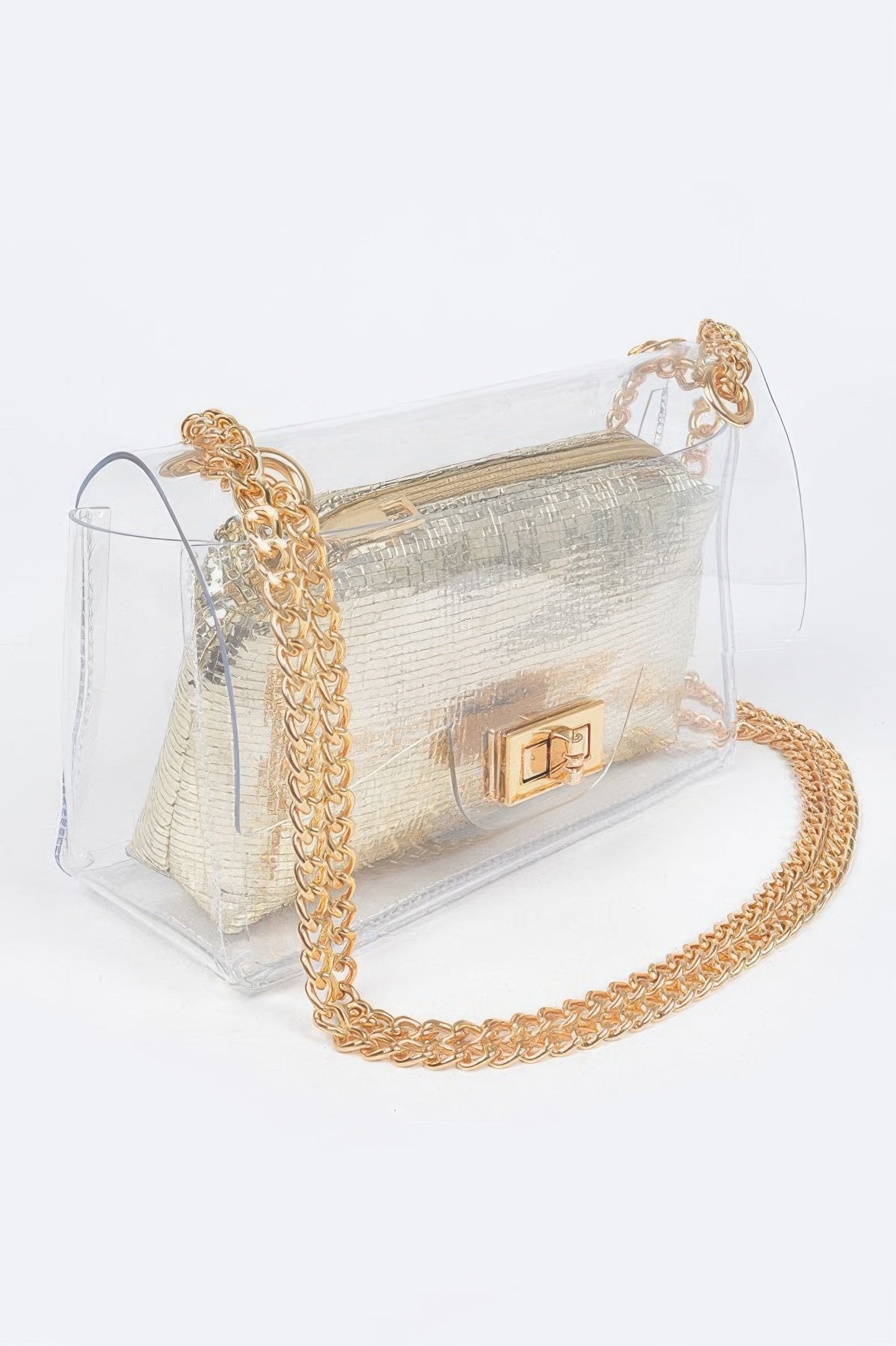 Clear Pvc Clutch With Shiny Pouch - It's a Girly Place
