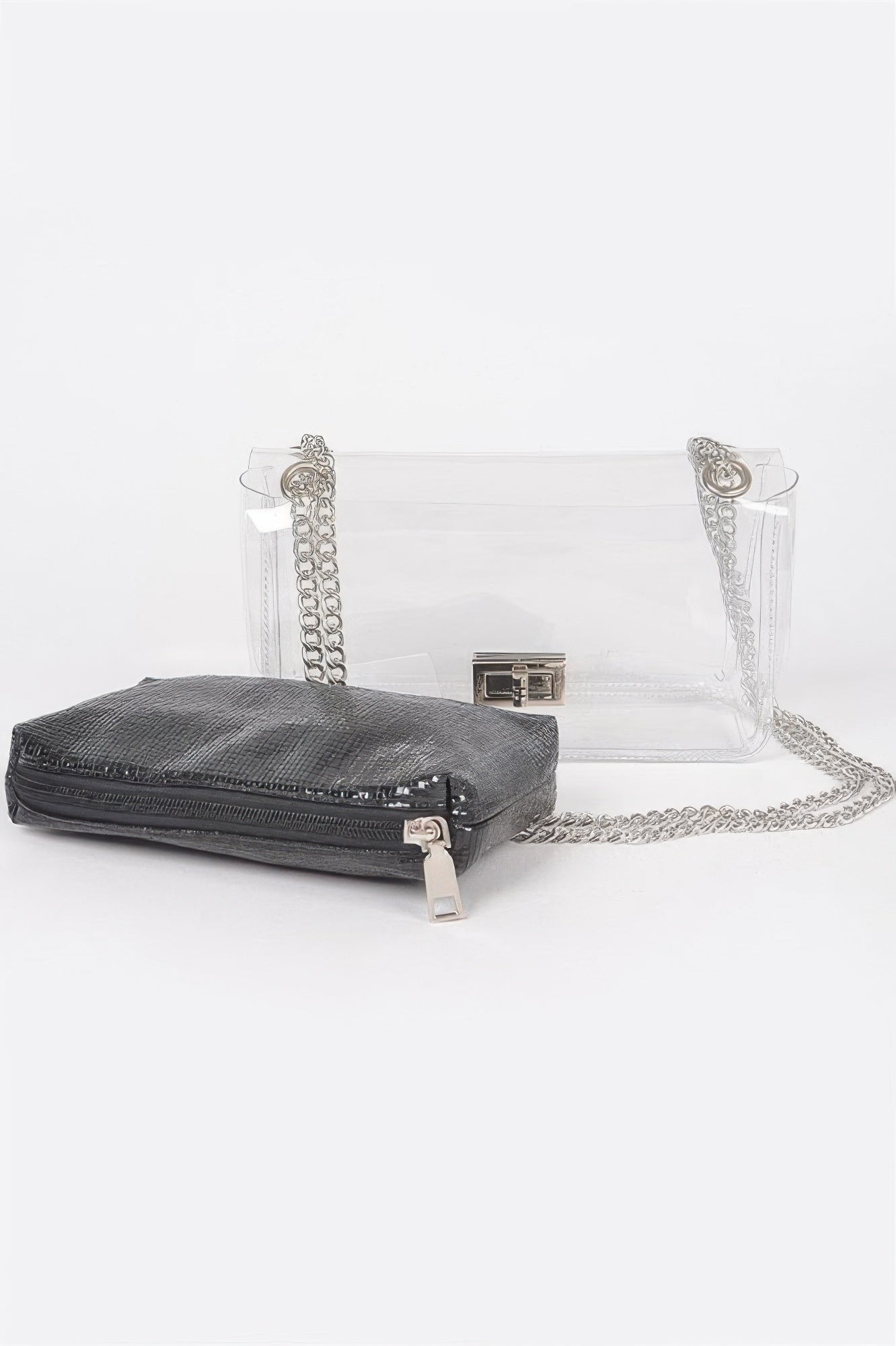 Clear Pvc Clutch With Shiny Pouch - It's a Girly Place