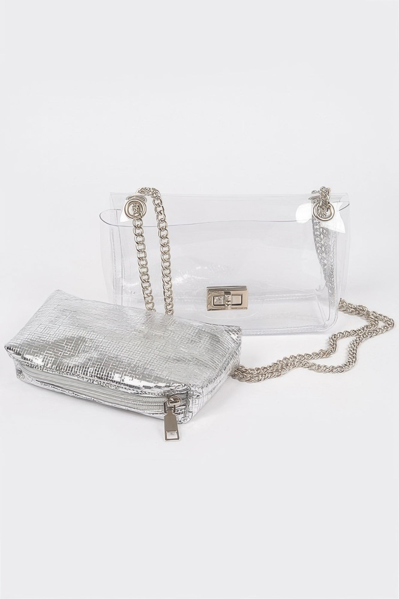Clear Pvc Clutch With Shiny Pouch - It's a Girly Place