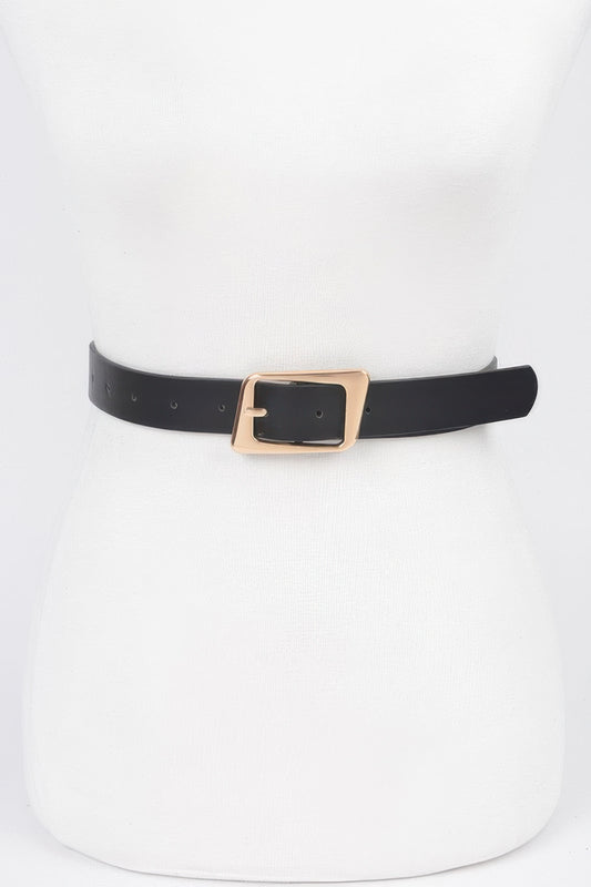 Faux Leather Metal Buckle Belt - It's a Girly Place