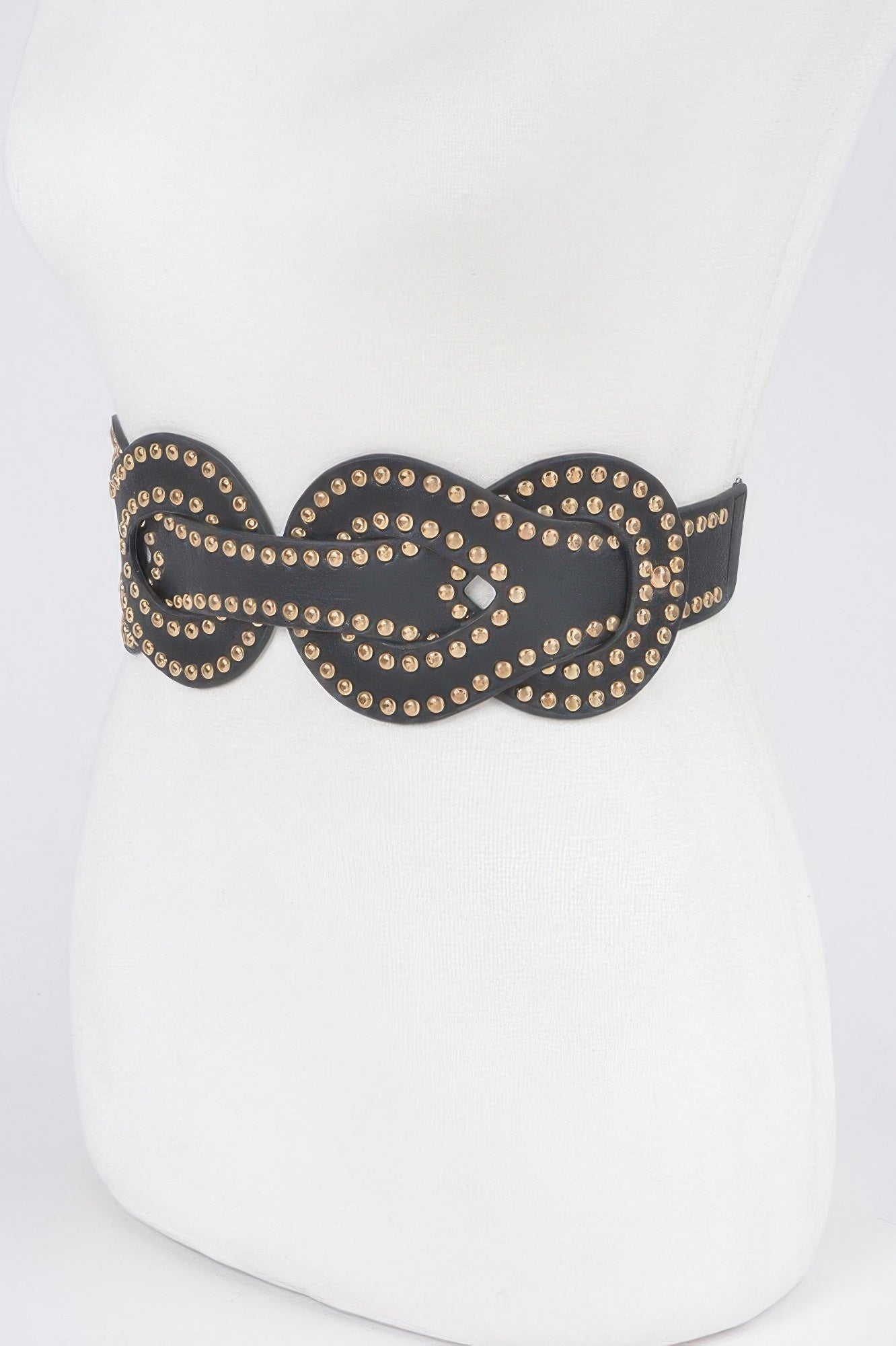 Faux Leather Metal Studded Elastic Belt - It's a Girly Place