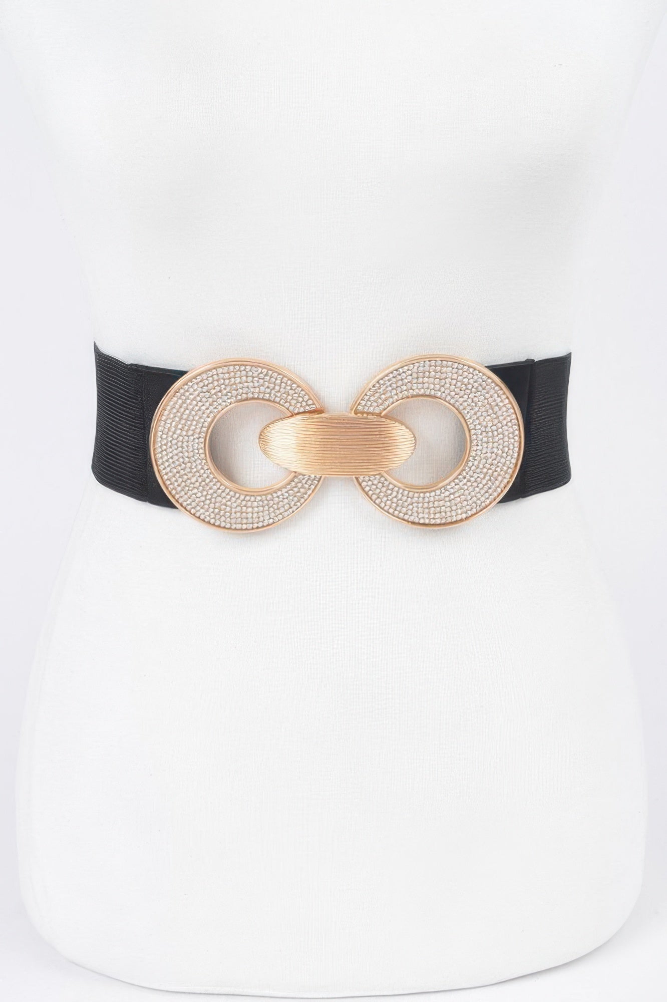 Rhinestone Two Buckle Elastic Belt - It's a Girly Place