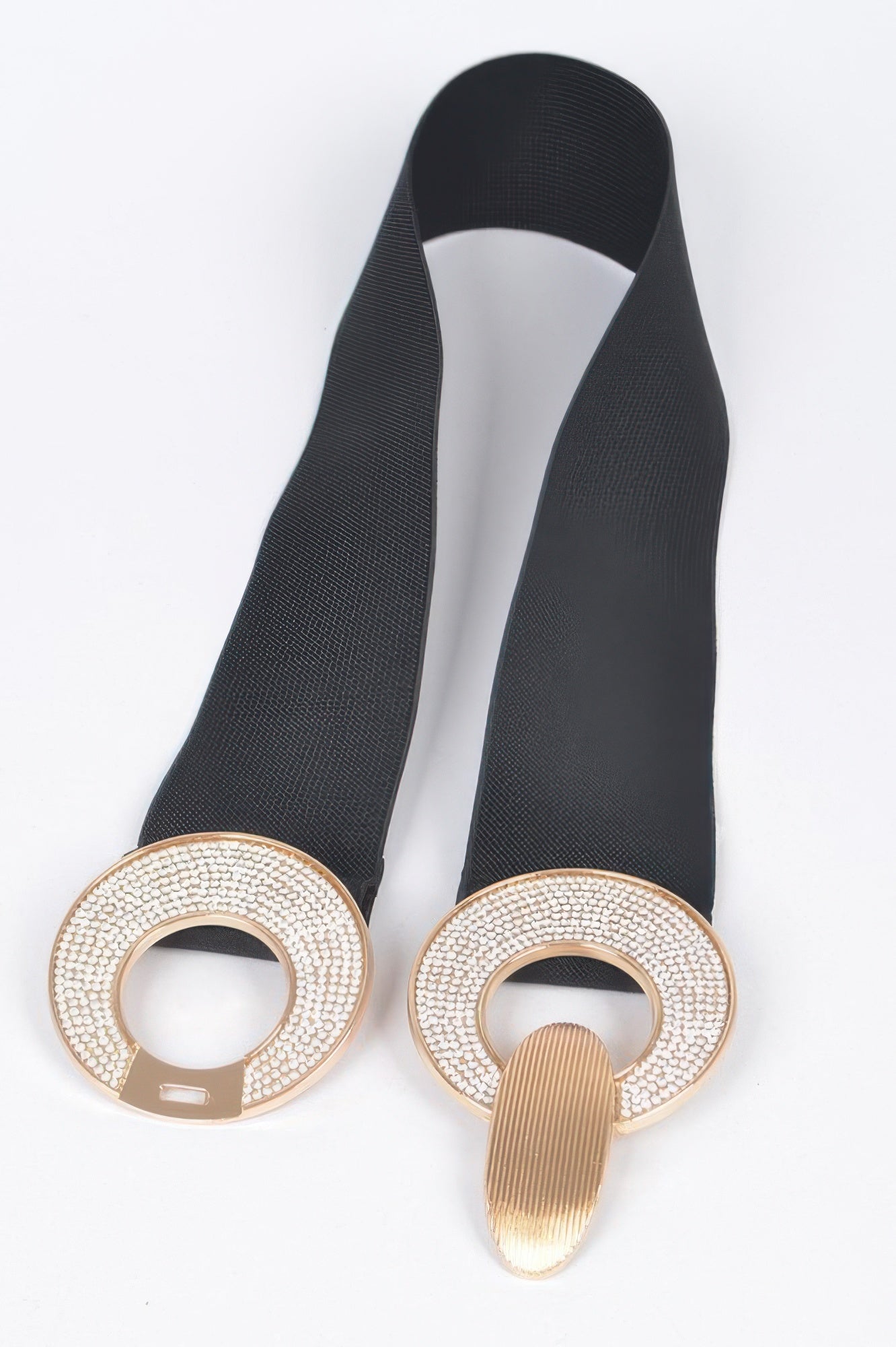 Rhinestone Two Buckle Elastic Belt - It's a Girly Place