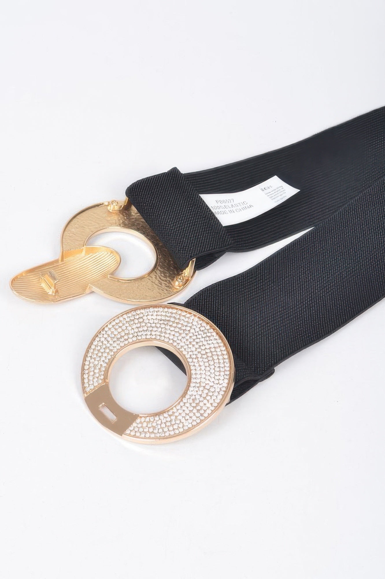 Rhinestone Two Buckle Elastic Belt - It's a Girly Place