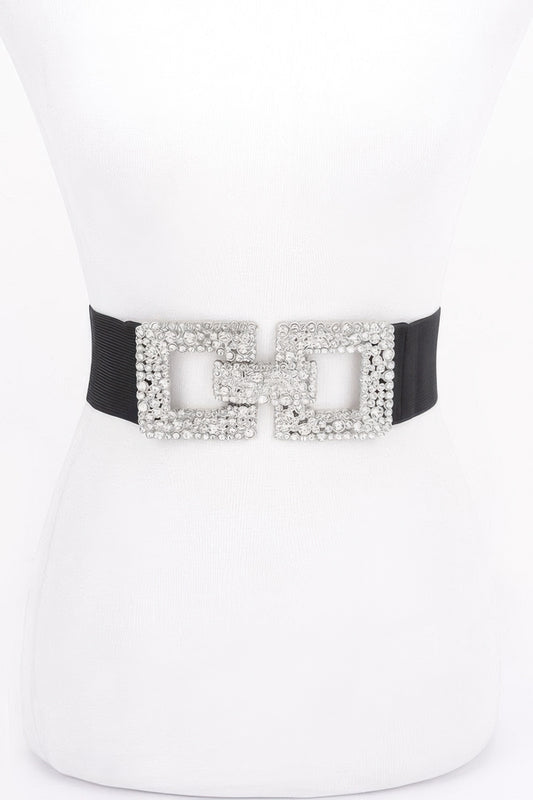 Rhinestone Buckle Elastic Belt - It's a Girly Place