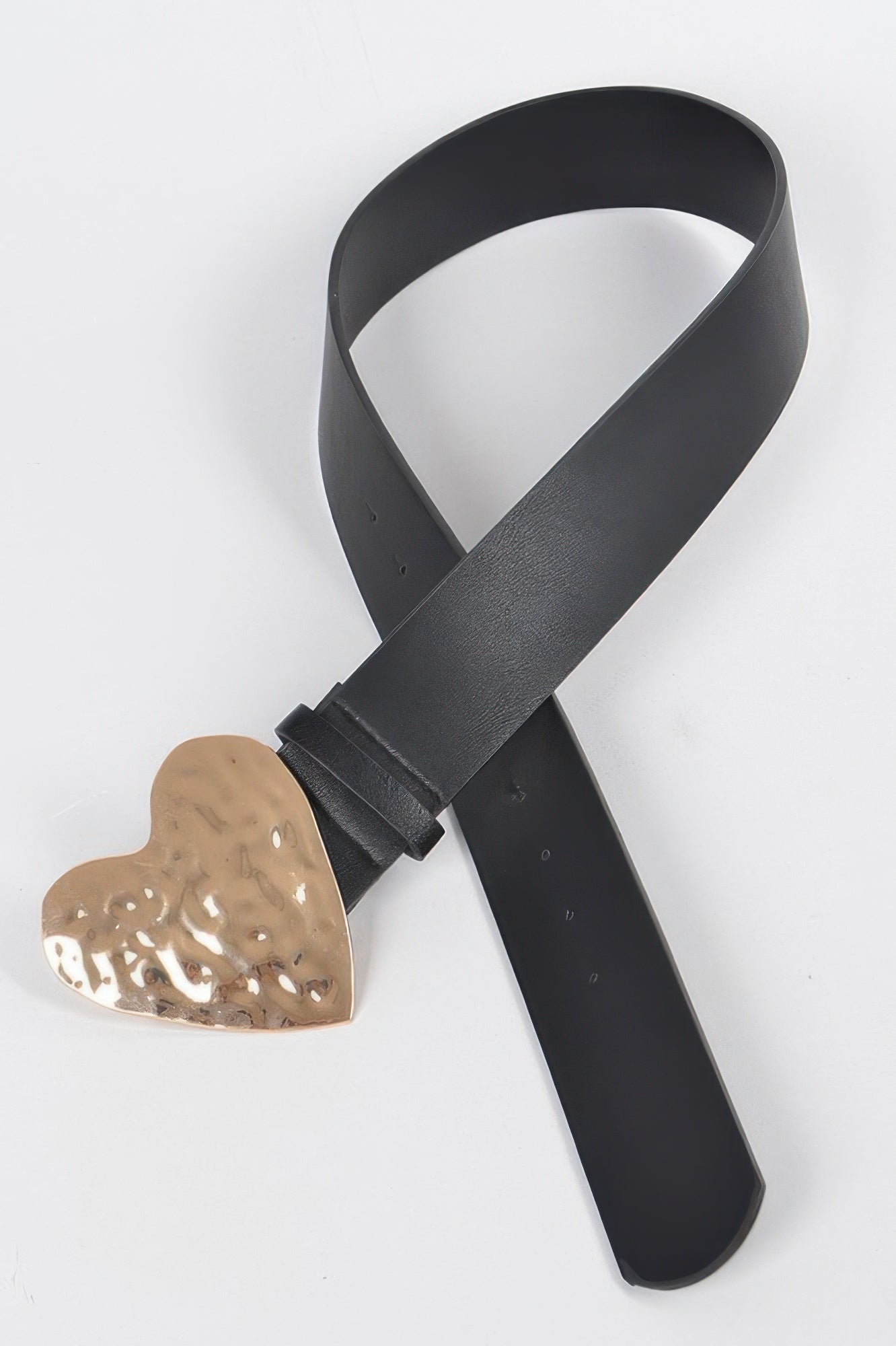 Hammered Heart Shape Buckle Belt - It's a Girly Place