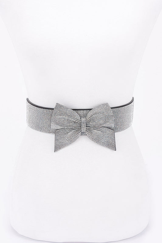 Rhinestone Ribbon Elastic Plus Size Belt - It's a Girly Place