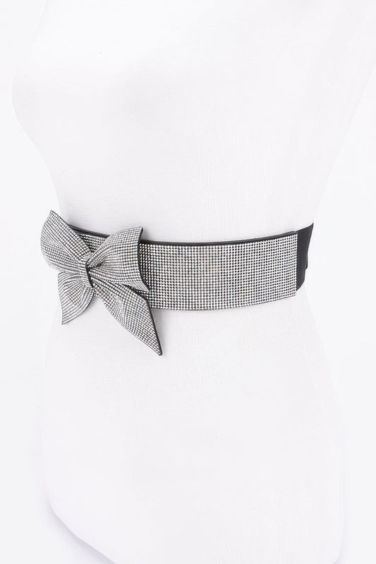 Rhinestone Ribbon Elastic Plus Size Belt - It's a Girly Place