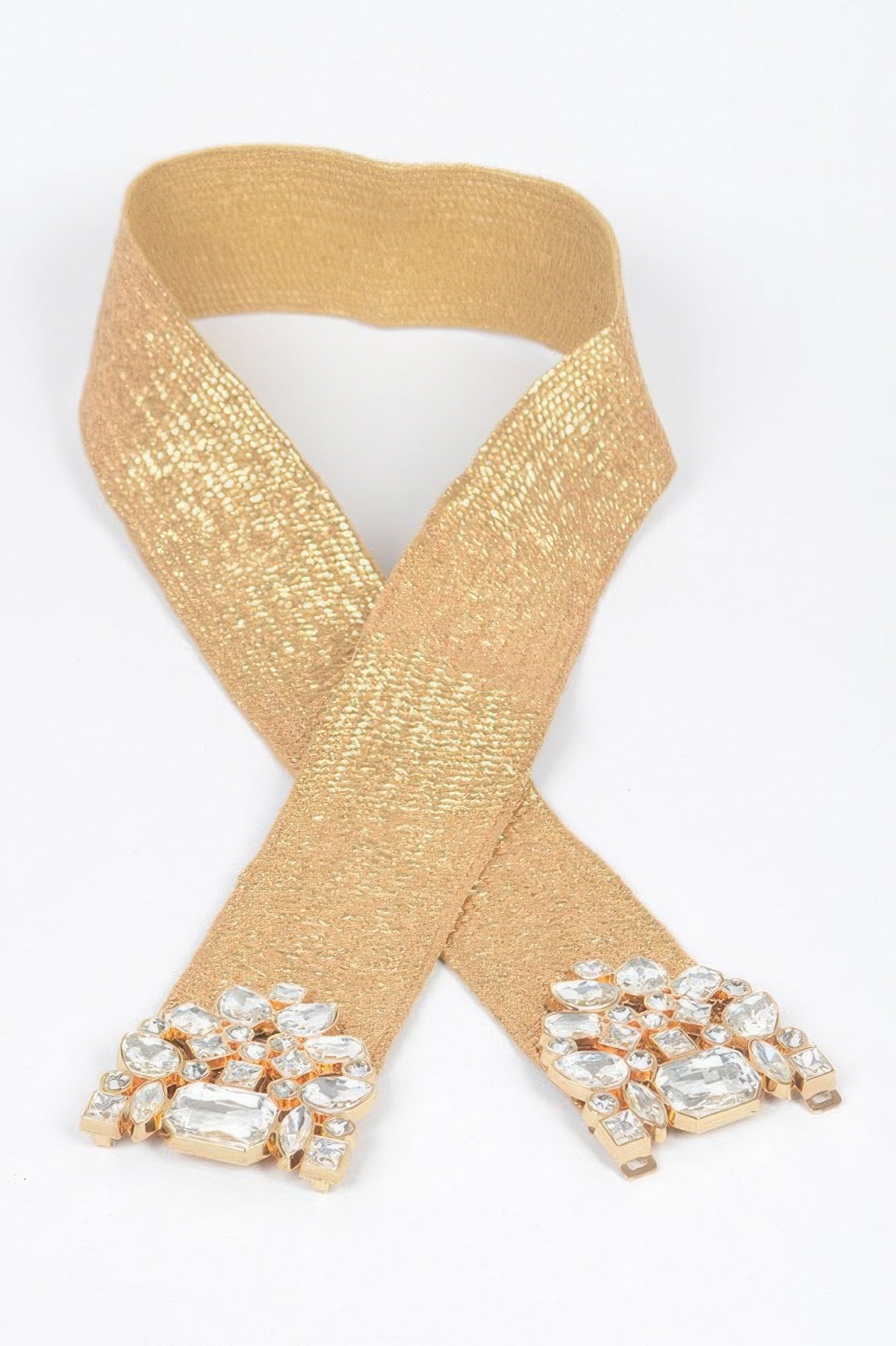 Multi Stone Metallic Straw Stretch Plus Size Belt - It's a Girly Place