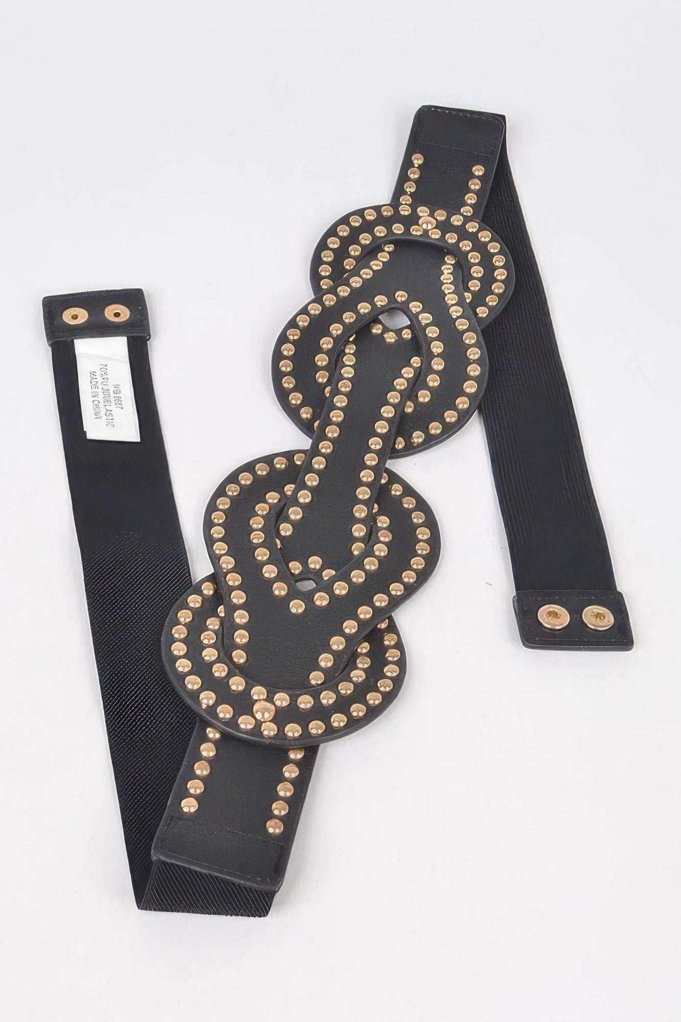 Faux Leather Metal Studded Plus Size Elastic Belt - It's a Girly Place