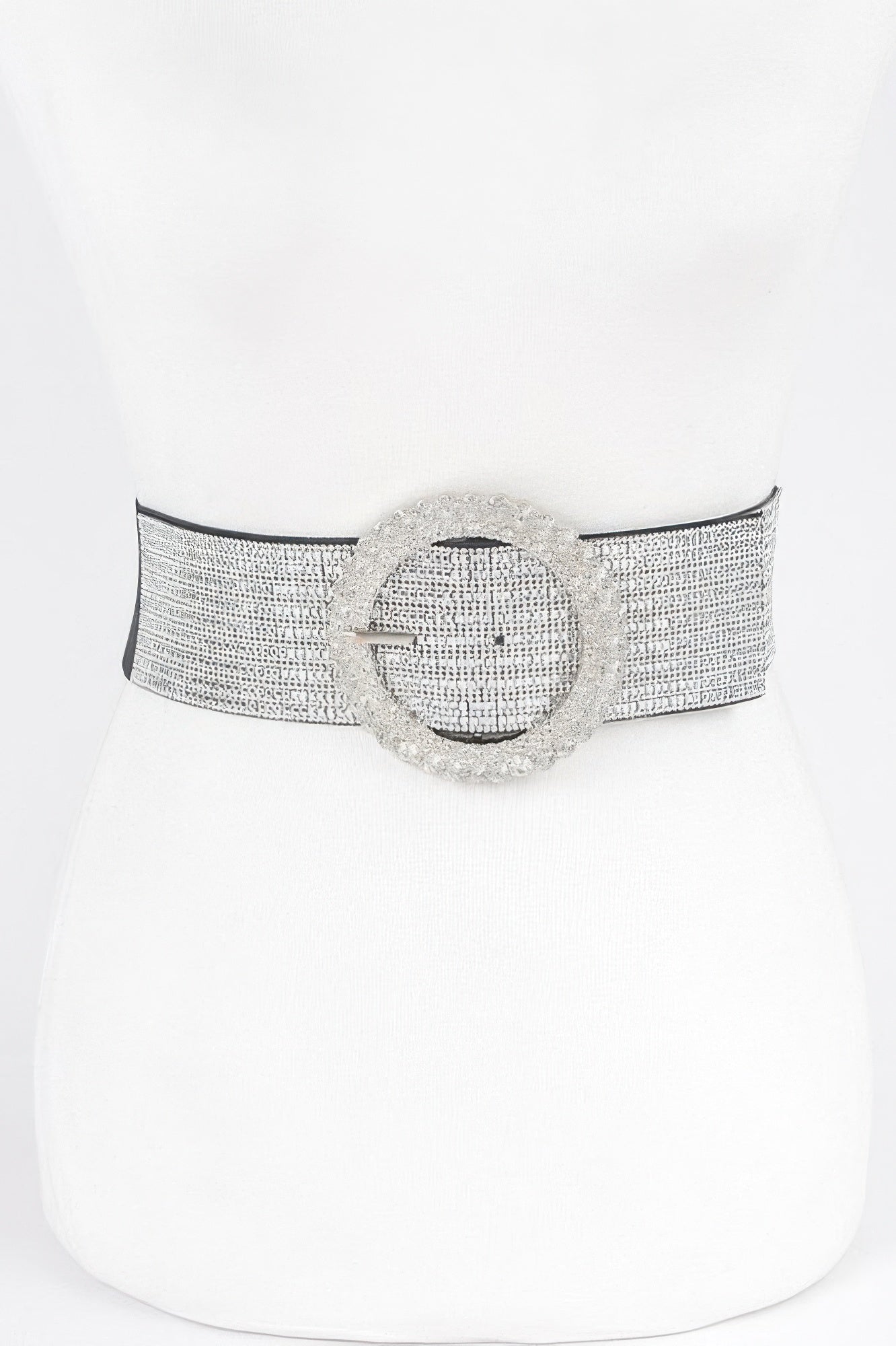 Rhinestone Buckle Plus Size Elastic Belt - It's a Girly Place